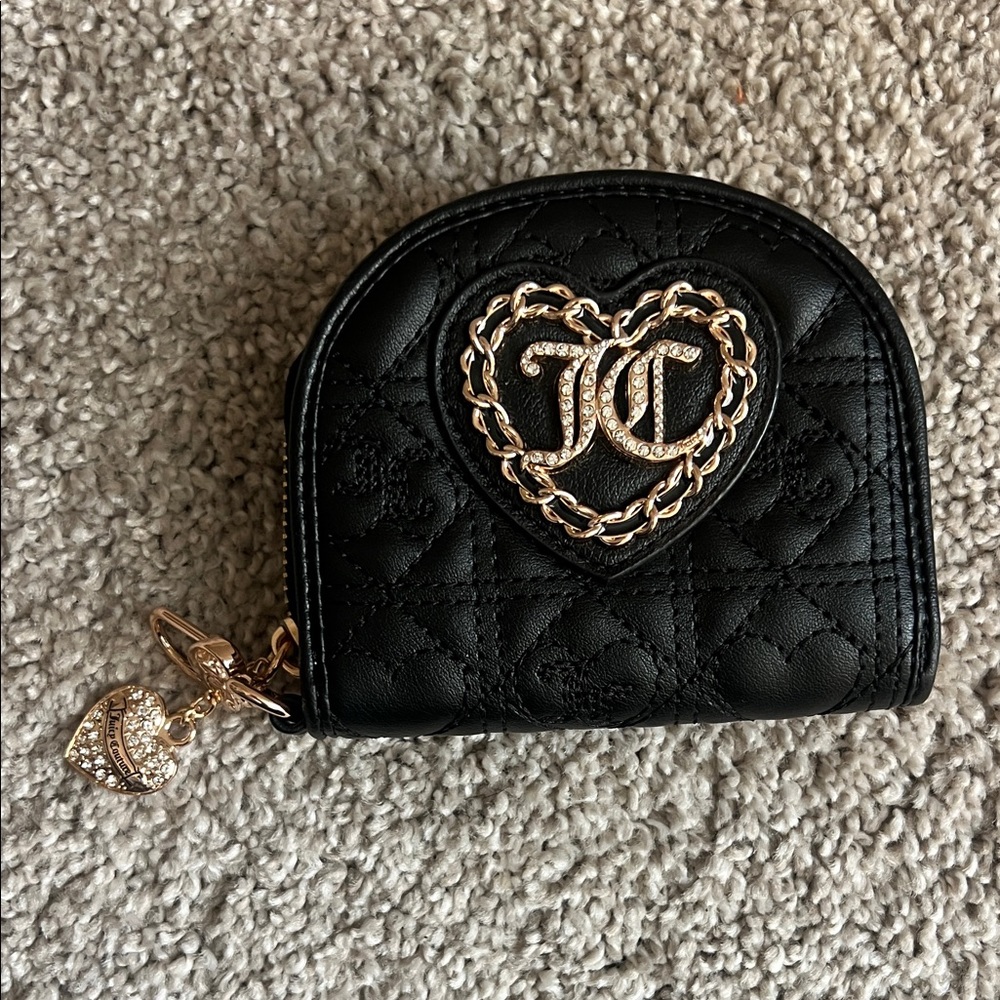 Juicy Couture Quilted Coin & Card Wallet – Black